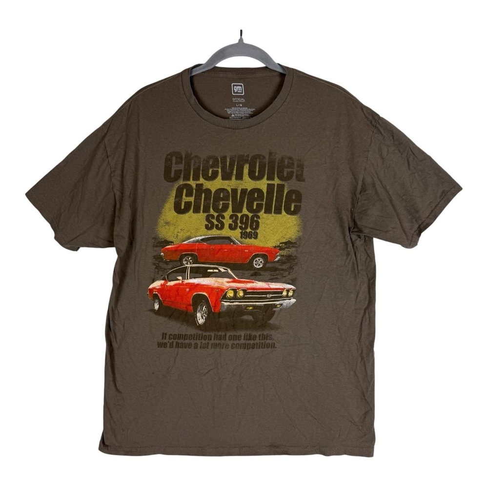 Chevrolet Chevelle SS 396 1969 Shirt Mens Large Brown Graphic Tee GM Official